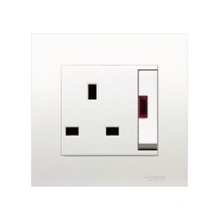Ổ cắm đơn kiểu anh 13A, công tắc 2 cực + đèn báo KB15LDN_WE